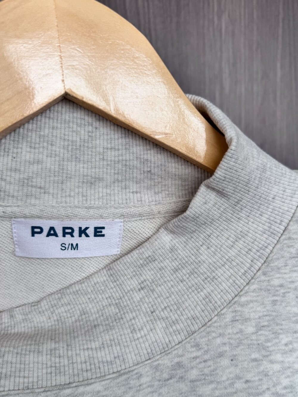 PARKE Mockneck Sweatshirt Size S/M🍭💙 Gray + Denim Blue - Picture 4 of 9
